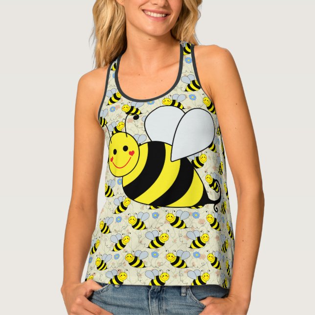 Cute Bumble Bee Tank Top (Front)