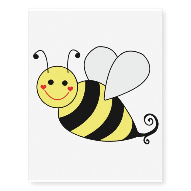 Cute Bumble Bee Temporary Tattoos (Front)