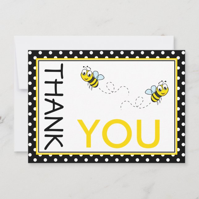 Cute Bumble Bee Thank You Note Card (Front)