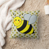 Cute Bumble Bee Throw Pillow (Blanket)