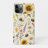 Cute Bumble Bee & Wildflower Pattern