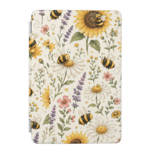 Cute Bumble Bee & Wildflower Pattern iPad Mini Cover
