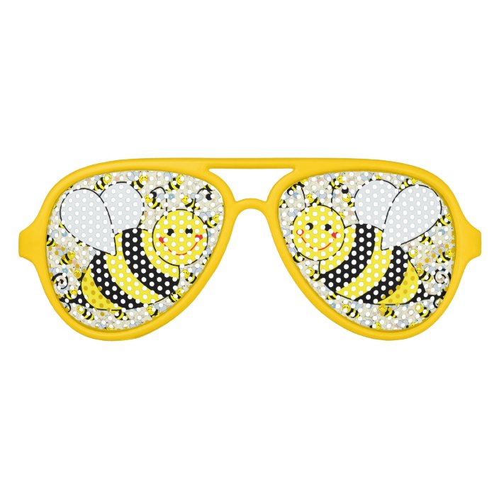 Cute Bumble Bee with Pattern Aviator Sunglasses | Zazzle.com