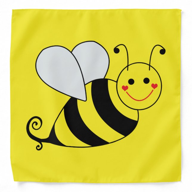 Cute Bumble Bee with Pattern Bandana (Front)