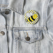 Cute Bumble Bee with Pattern Button (In Situ)