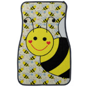 Cute Bumble Bee with Pattern Car Mat (Front)