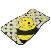 Cute Bumble Bee with Pattern Car Mat (Angled)