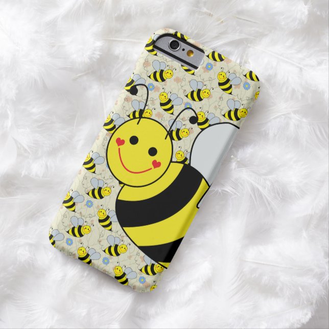 Cute Bumble Bee with Pattern Case-Mate iPhone Case (In Situ)