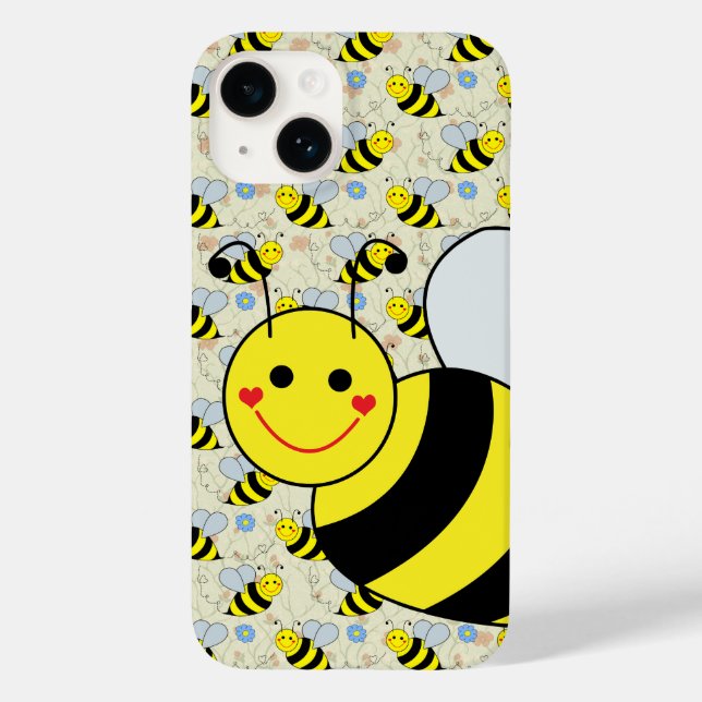 Cute Bumble Bee with Pattern Case-Mate iPhone Case (Back)