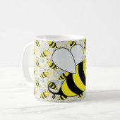 Cute Bumble Bee with Pattern Coffee Mug (Front Left)