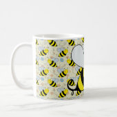 Cute Bumble Bee with Pattern Coffee Mug (Left)