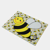 Cute Bumble Bee with Pattern Doormat (Angled)