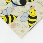 Cute Bumble Bee with Pattern Fleece Blanket (Corner)