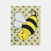 Cute Bumble Bee with Pattern Fleece Blanket (Front)
