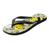 Cute Bumble Bee with Pattern Flip Flops (Angled)