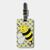 Cute Bumble Bee with Pattern Luggage Tag (Front Vertical)