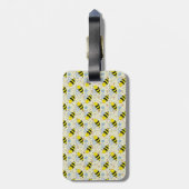Cute Bumble Bee with Pattern Luggage Tag (Back Vertical)