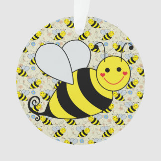 Cute Bumble Bee with Pattern Ornament
