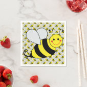 Cute Bumble Bee with Pattern Paper Napkins (Insitu)
