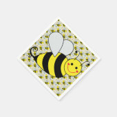 Cute Bumble Bee with Pattern Paper Napkins (Corner)