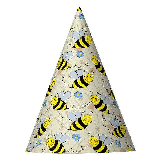 Cute Bumble Bee with Pattern Party Hat (Front)