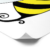 Cute Bumble Bee with Pattern Poster (Corner)