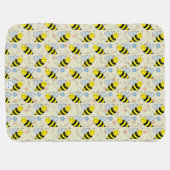 Cute Bumble Bee with Pattern Stroller Blanket (Back Horizontal)