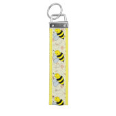 Cute Bumble Bee with Pattern Wrist Keychain (Keys on Top)