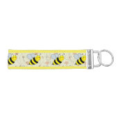 Cute Bumble Bee with Pattern Wrist Keychain (Keys on Right)