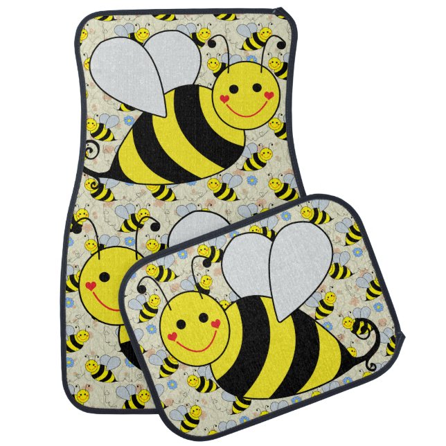 Cute Bumble Bees Car Floor Mat (Set)