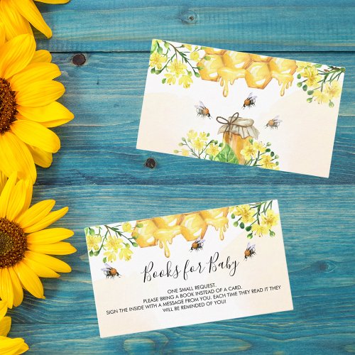 Cute bumble bees honey floral baby book request enclosure card