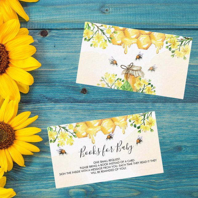 Cute bumble bees honey floral baby book request enclosure card (Creator Uploaded)