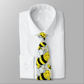 Cute Bumble Bees Neck Tie (Tied)