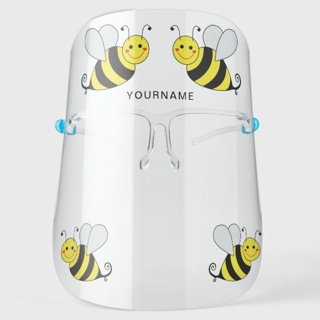 Cute Bumble Bees Personalized Face Shield (Front)