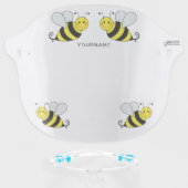 Cute Bumble Bees Personalized Face Shield (Front w/Glasses)