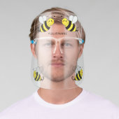 Cute Bumble Bees Personalized Name Face Shield (Insitu)