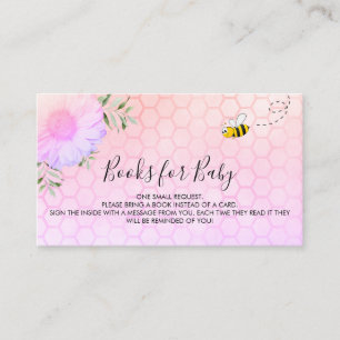 Cute bumble bees pink purple baby book request enclosure card