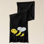Cute Bumble Bees Scarf<br><div class="desc">A big yellow and black bumble bee with a smile and little hearts on the cheeks.</div>