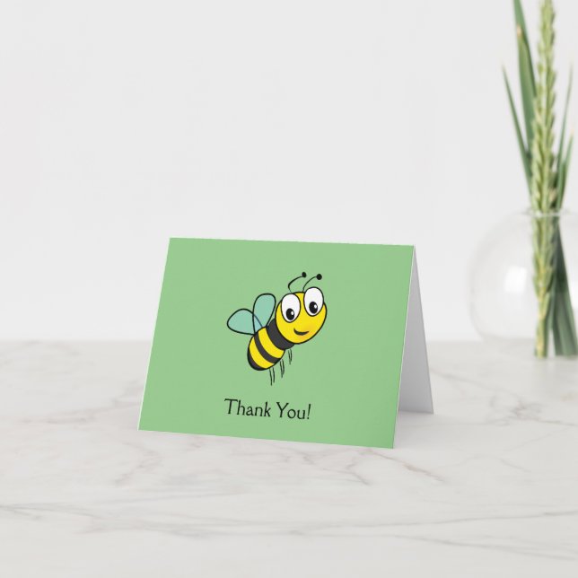 Cute Bumble Honey Bee Thank You Card (Front)
