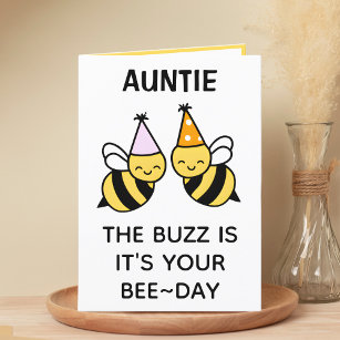 Cute Bumblebee Bee Family Aunt Happy Birthday Thank You Card
