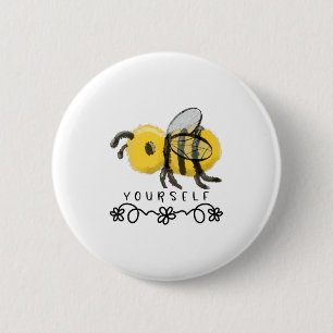Cute Bumblebee Bee Yourself  Button