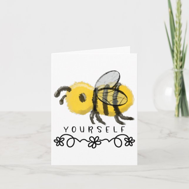 Cute Bumblebee Bee Yourself  Card (Front)