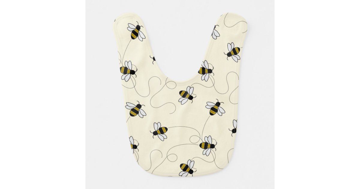 Cute Bumblebee Cartoon Cartoon Killer Bee Pattern Baby Bib Zazzle