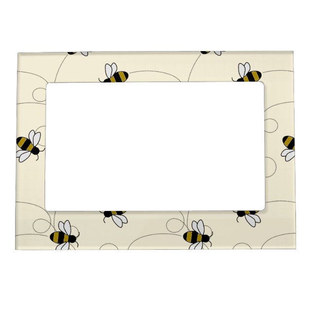 Cute Bumblebee Cartoon Cartoon Killer Bee Pattern  Magnetic Frame (Front)