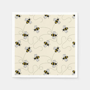 Cute Bumblebee Cartoon Cartoon Killer Bee Pattern Napkins
