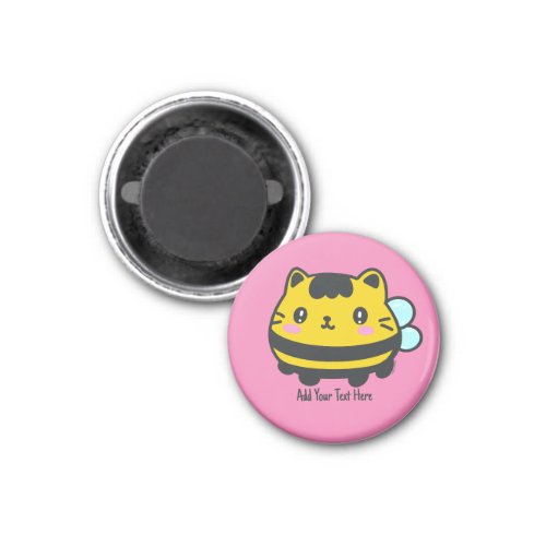 Cute Bumblebee Cat Personalized Text  Magnet