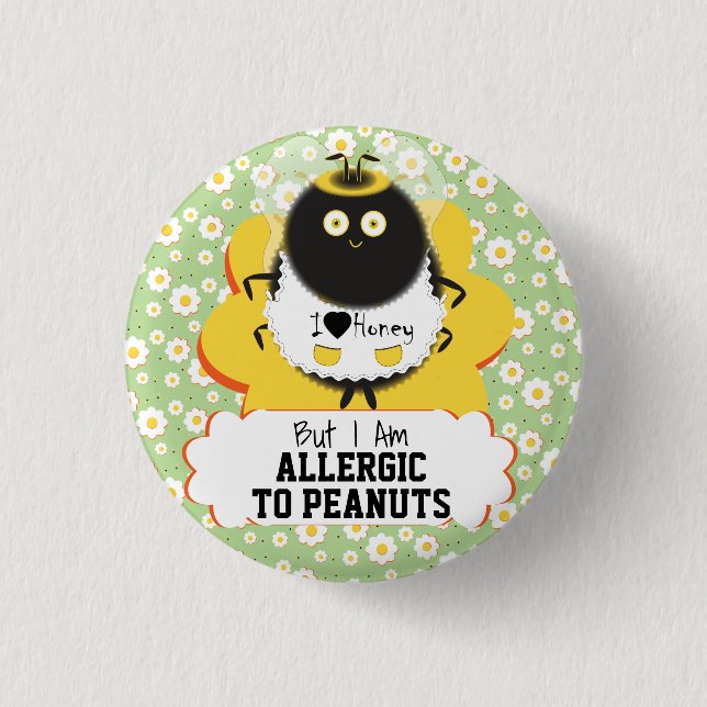 Cute Bumblebee | Food Allergy Alert Button (Front)