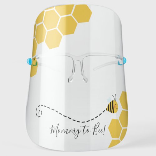 Cute Bumblebee Honeycomb Pattern Mommy to Bee Face Shield