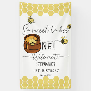Cute Bumblebee So Sweet To Bee One 1st Birthday Banner