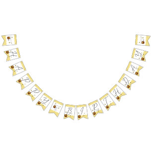 Cute Bumblebee So Sweet To Bee One 1st Birthday Bunting Flags